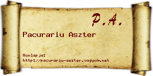 Pacurariu Aszter névjegykártya